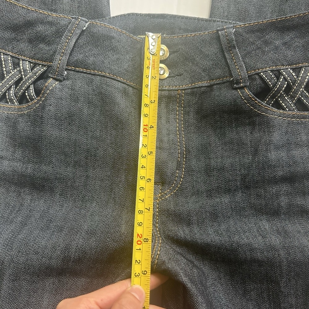 2000s Cache Lace Up Mid Rise Bootcut Jeans Y2K Grunge Indie Sleaze Festival - Picture 7 of 9